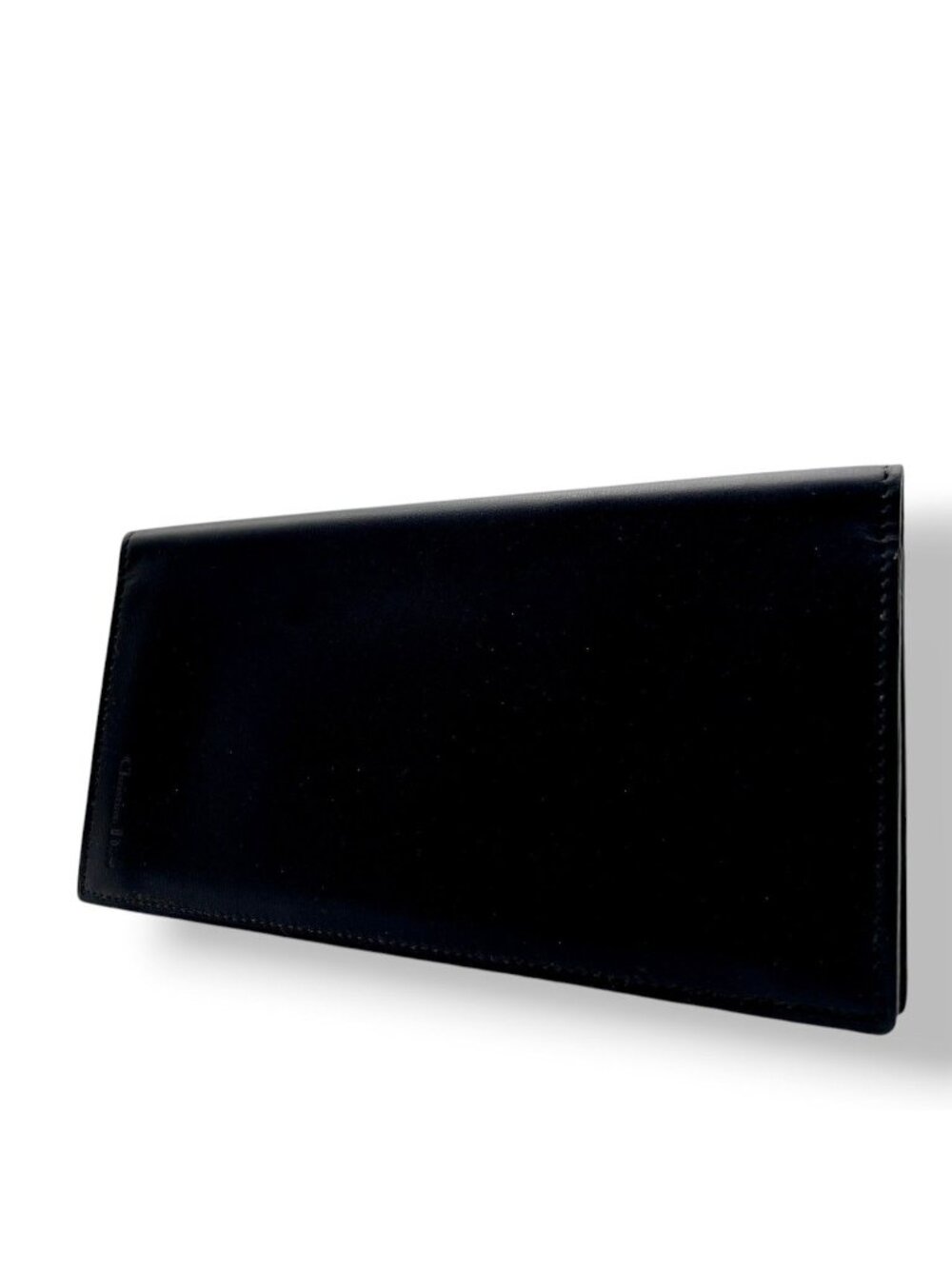 Dior Vintage Wallet Bifold Billfold Black Leather Logo Stamp Paris M5